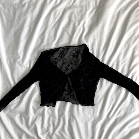 Mesh floral tie crop - Picture 1 of 1